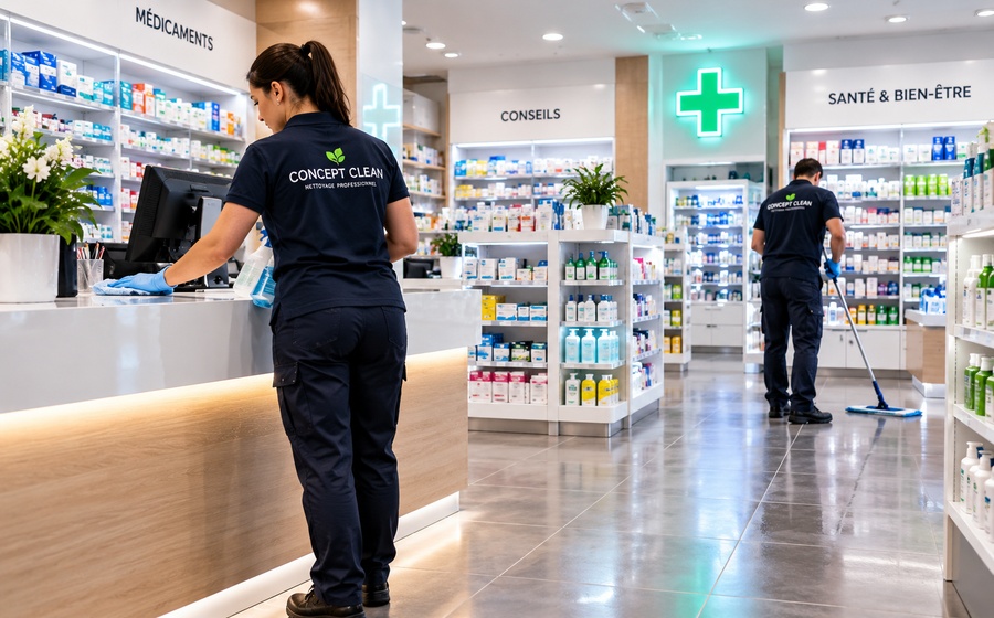 Nettoyage commerces et pharmacies
